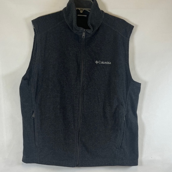Columbia Men’s Fleece Vest Zip Front Sleeveless Jacket Gray Outdoor XL - Picture 1 of 5